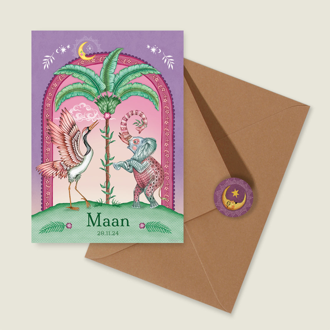 Crane Bird And The Elephant Paars - Story of July