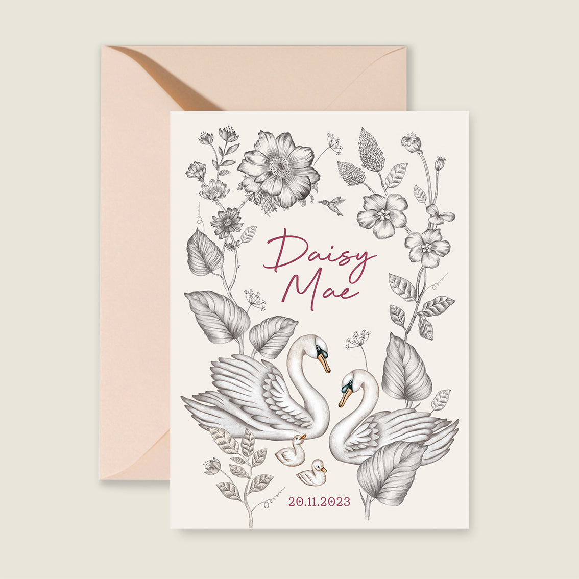 Swan Flowers Family Offwhite - Story of July