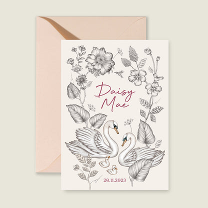 Swan Flowers Family Offwhite - Story of July