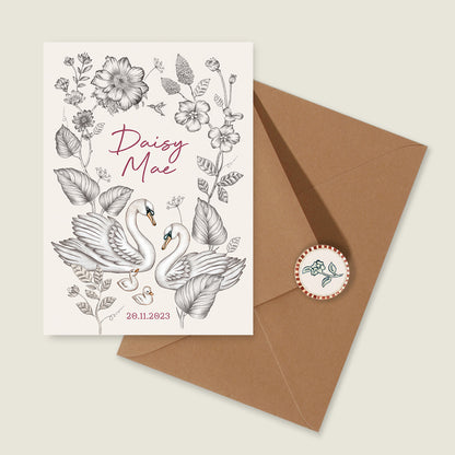 Swan Flowers Family Offwhite - Story of July