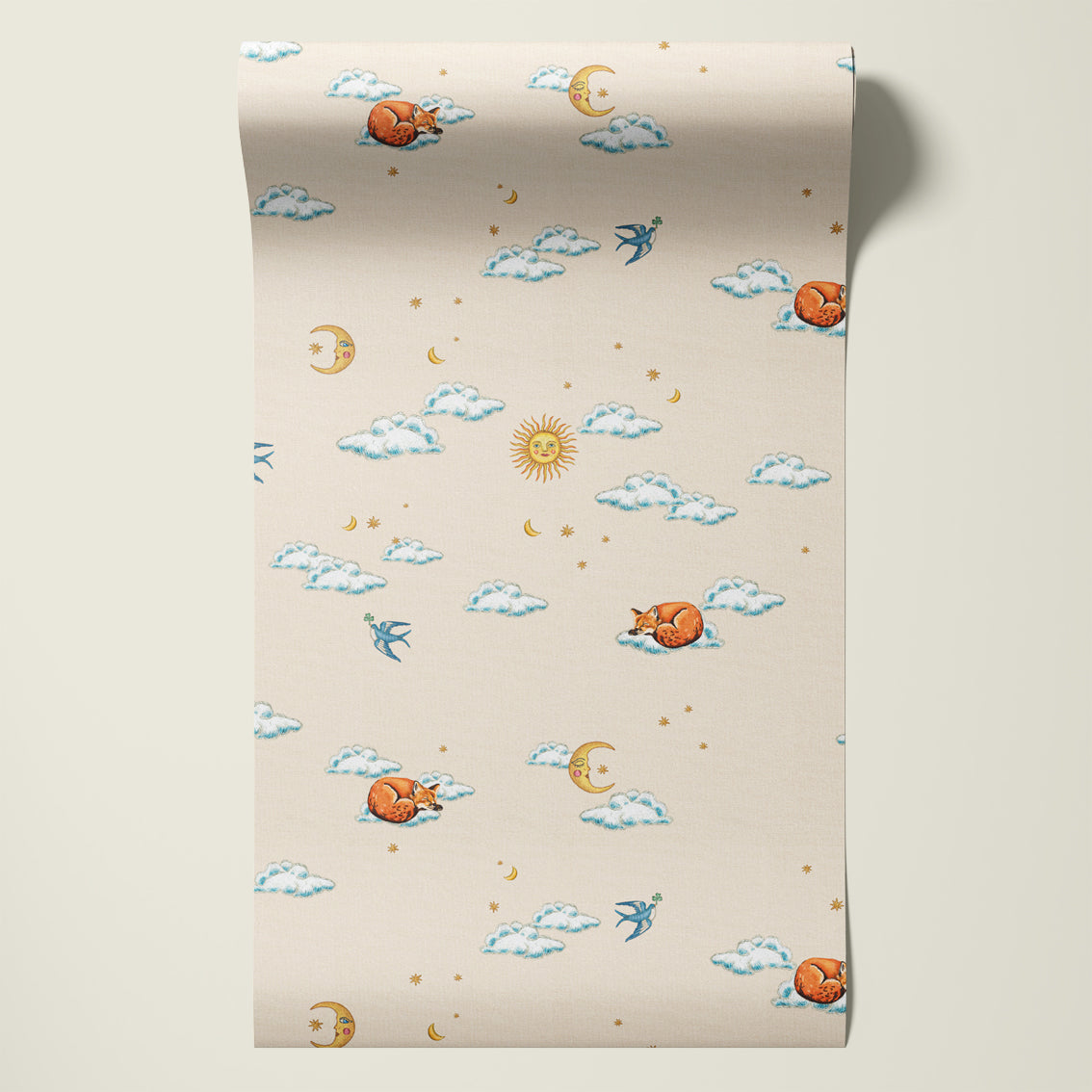 Behangsample Embroiderd Fox