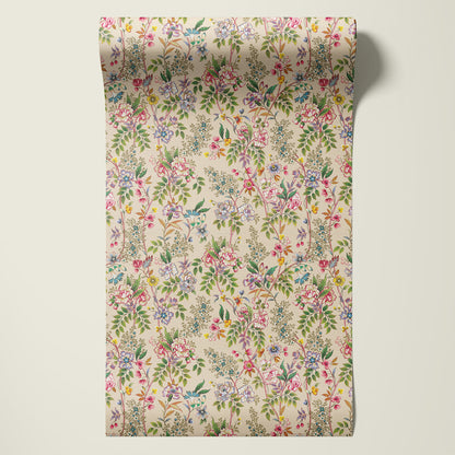 Behangsample Little Flowers Offwhite