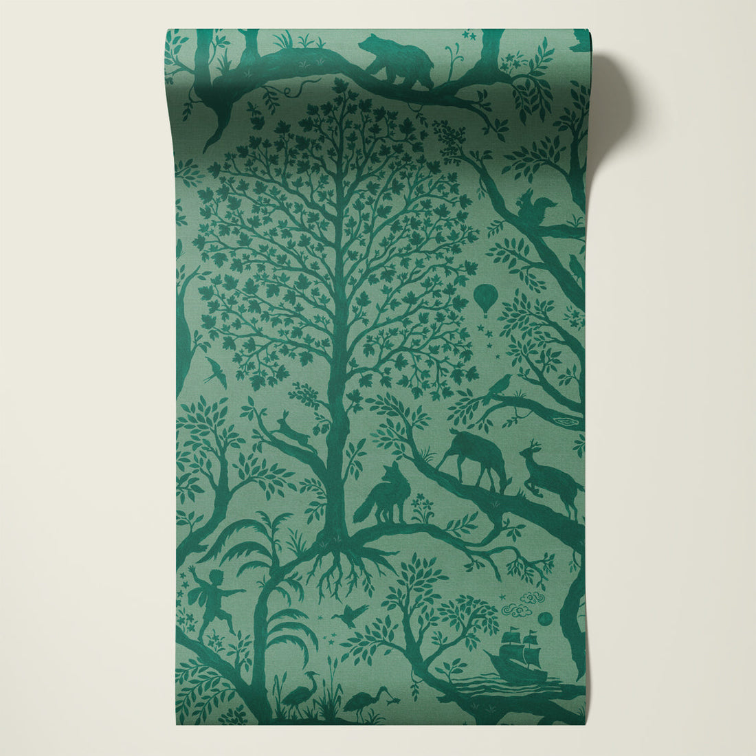 Behangsample Papercut Forest Green