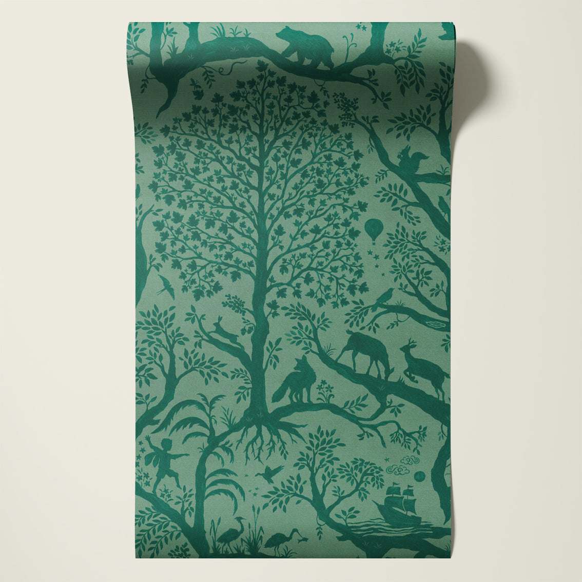 Behangsample Papercut Forest Green