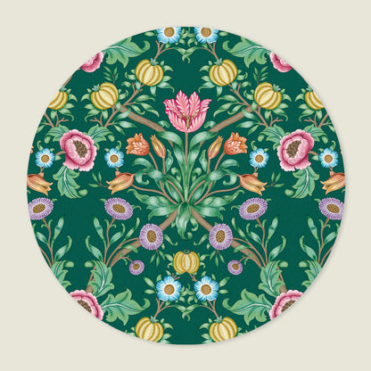 Behangcirkel Blooming Flowers Green - Story of July