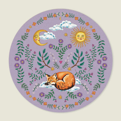 Behangcirkel Embroider Fox Purple - Story of July