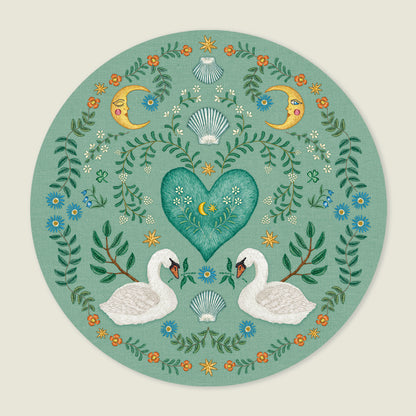 Behangcirkel Embroider Swan Green - Story of July