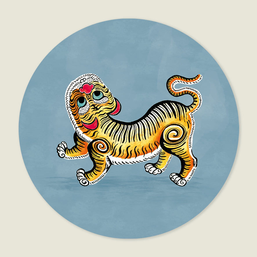 Behangcirkel Tiger Blue - Story of July