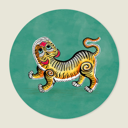 Behangcirkel Tiger Darkgreen - Story of July