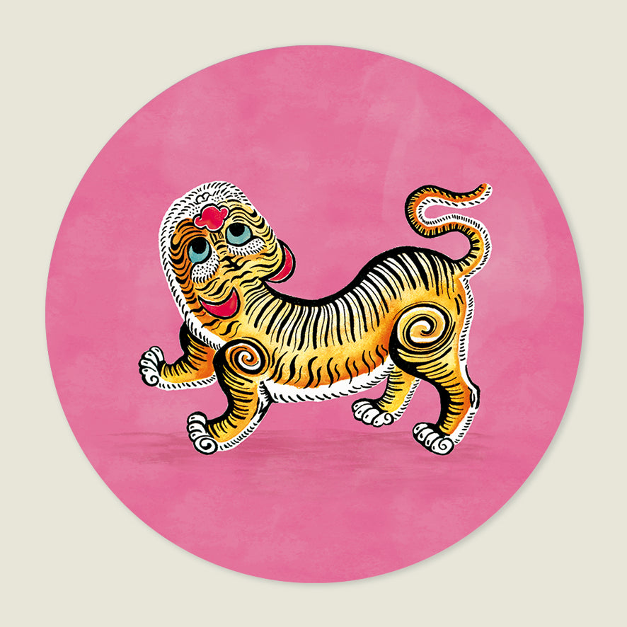 Behangcirkel Tiger Pink - Story of July