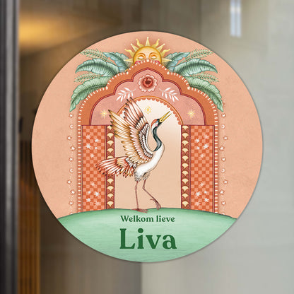 Raamsticker Crane Bird Terra - Story of July