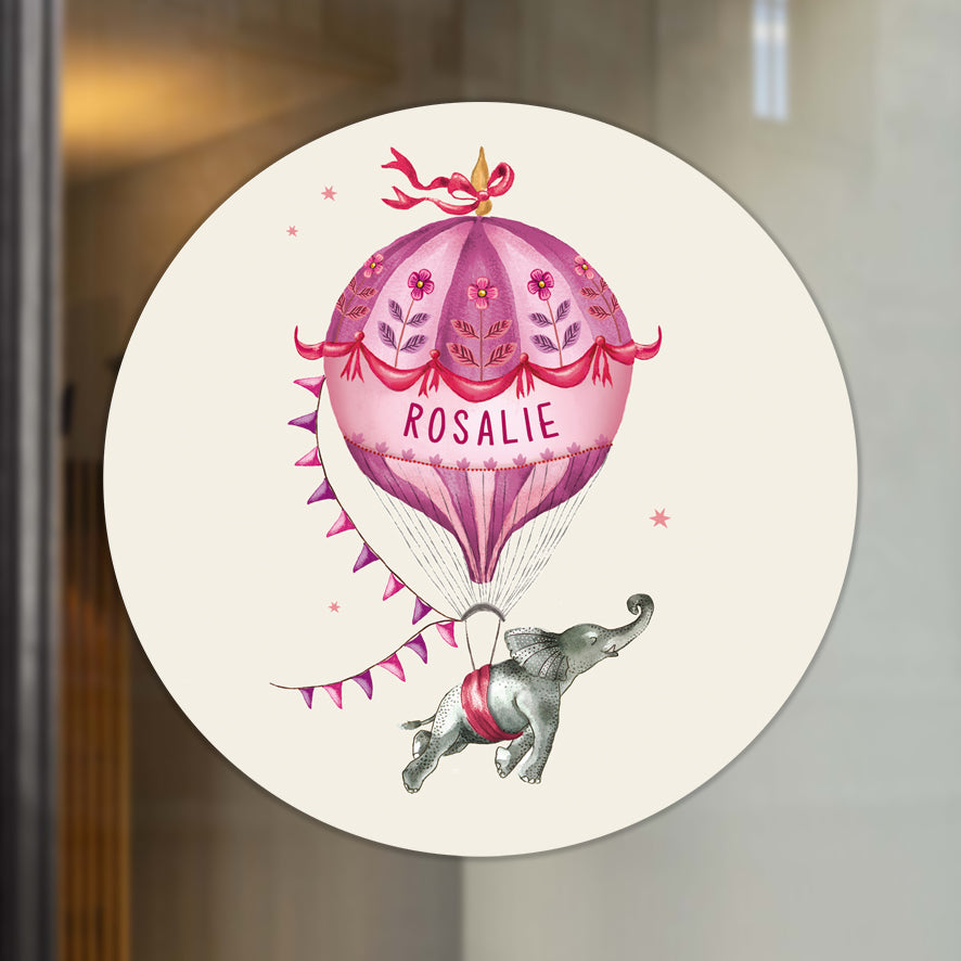 Raamsticker Elephant Balloon Lila - Story of July
