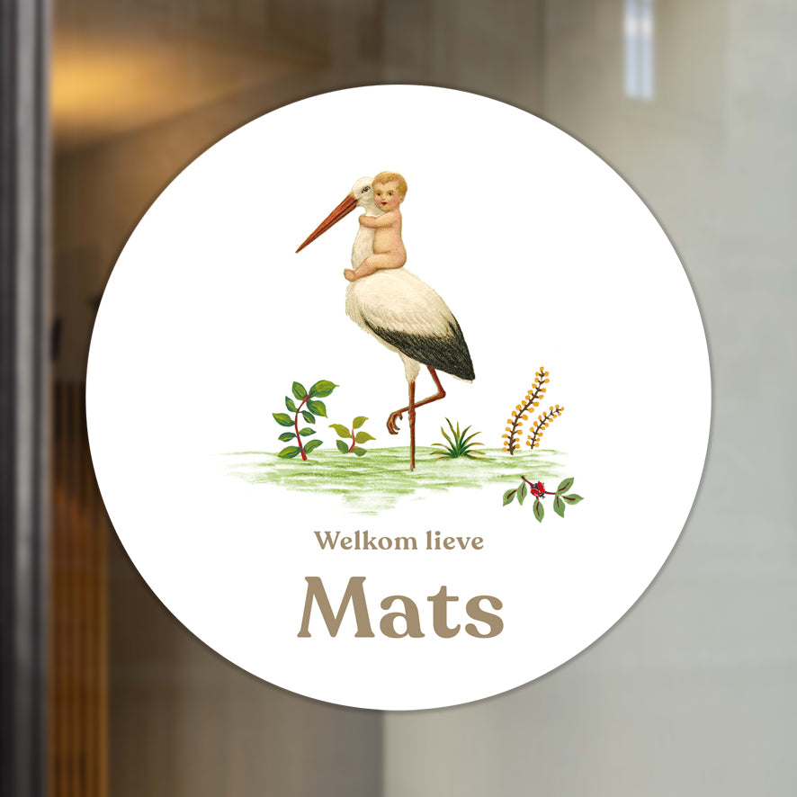 Raamsticker The Stork - Story of July