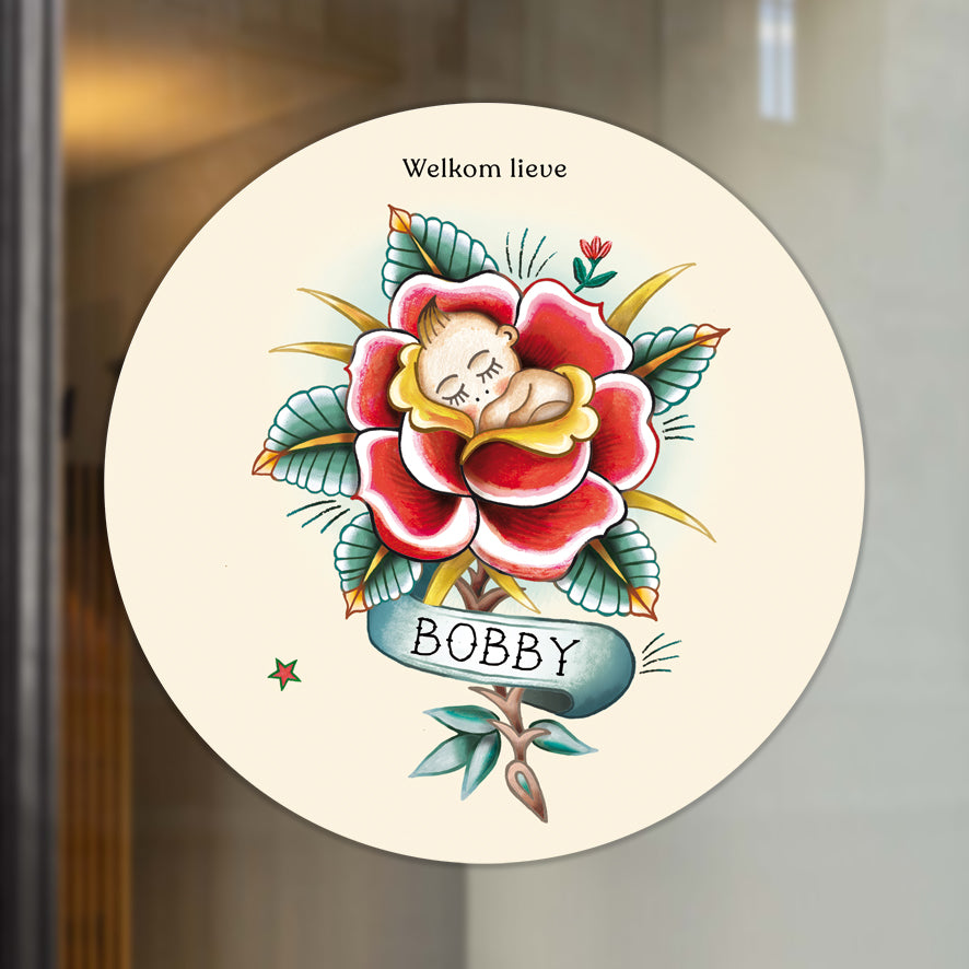 Raamsticker Wild Rose - Story of July