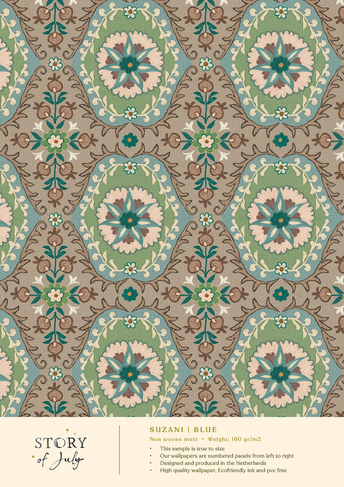 Behangsample Suzanni Blue