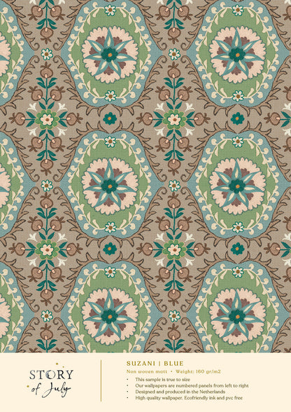 Behangsample Suzanni Blue