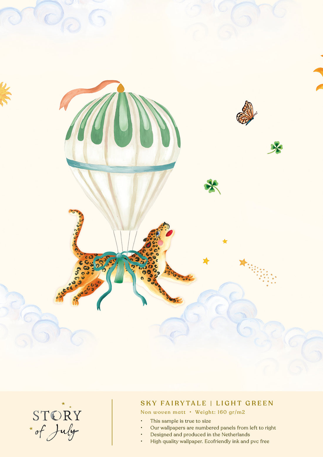 Behangsample Sky Fairytale Lightgreen