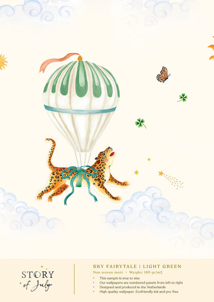 Behangsample Sky Fairytale Lightgreen