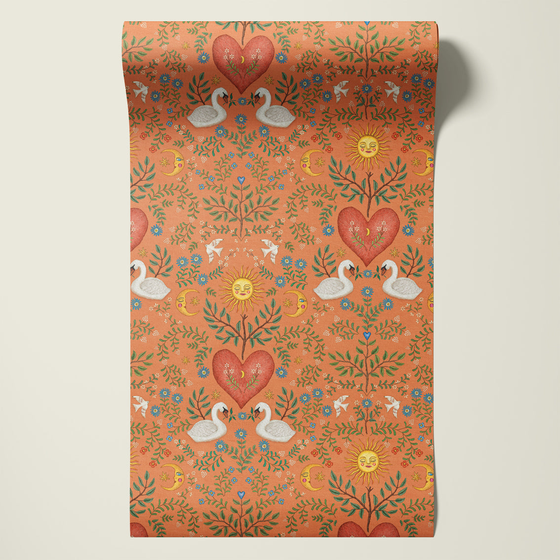 Behangsample Swan Heart Terra