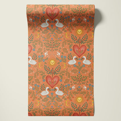 Behangsample Swan Heart Terra