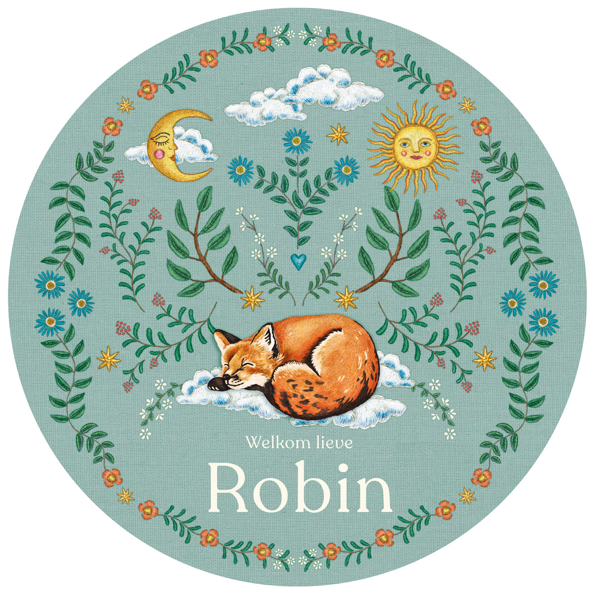 Tuinbord Embroider Fox Green - Story of July