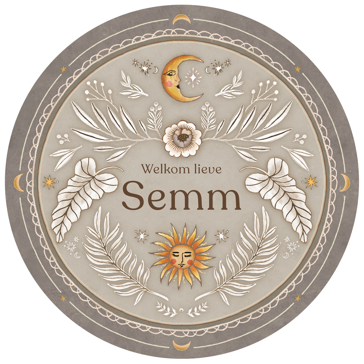 Raamsticker Moonchild Khaki - Story of July