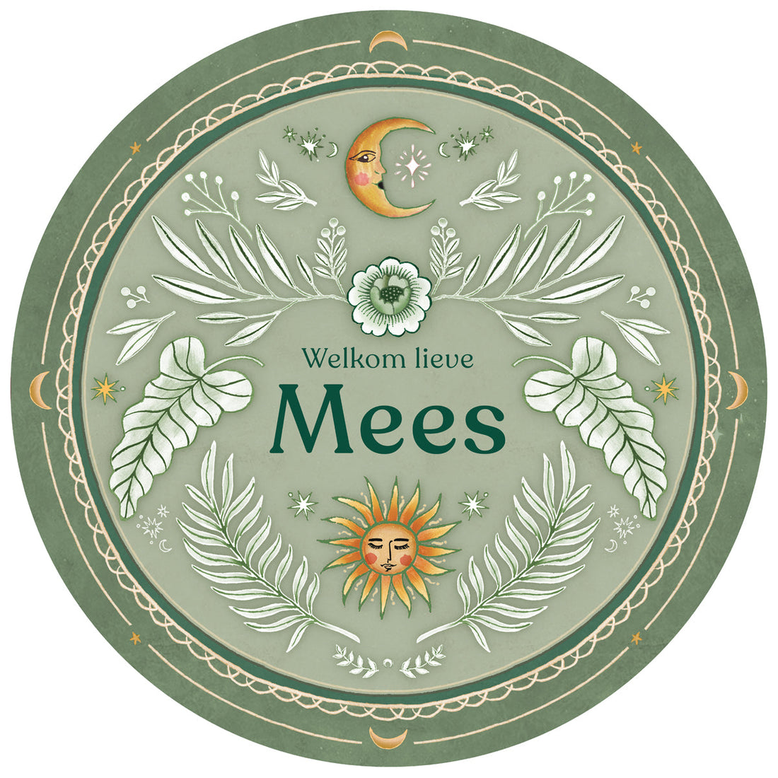 Raamsticker Moonchild Lightgreen - Story of July