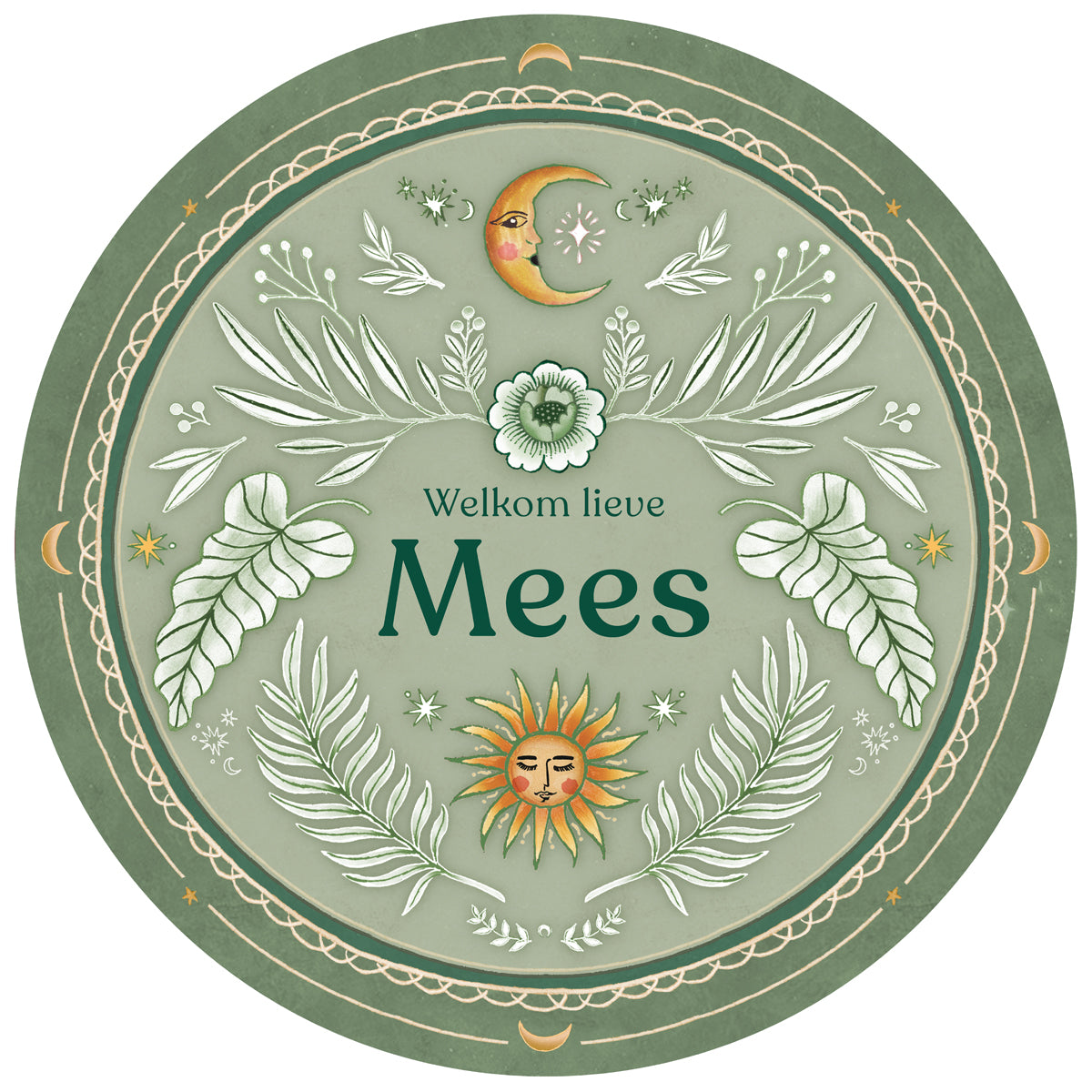 Raamsticker Moonchild Lightgreen - Story of July