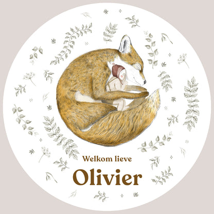 Raamsticker Sleeping Fox - Story of July