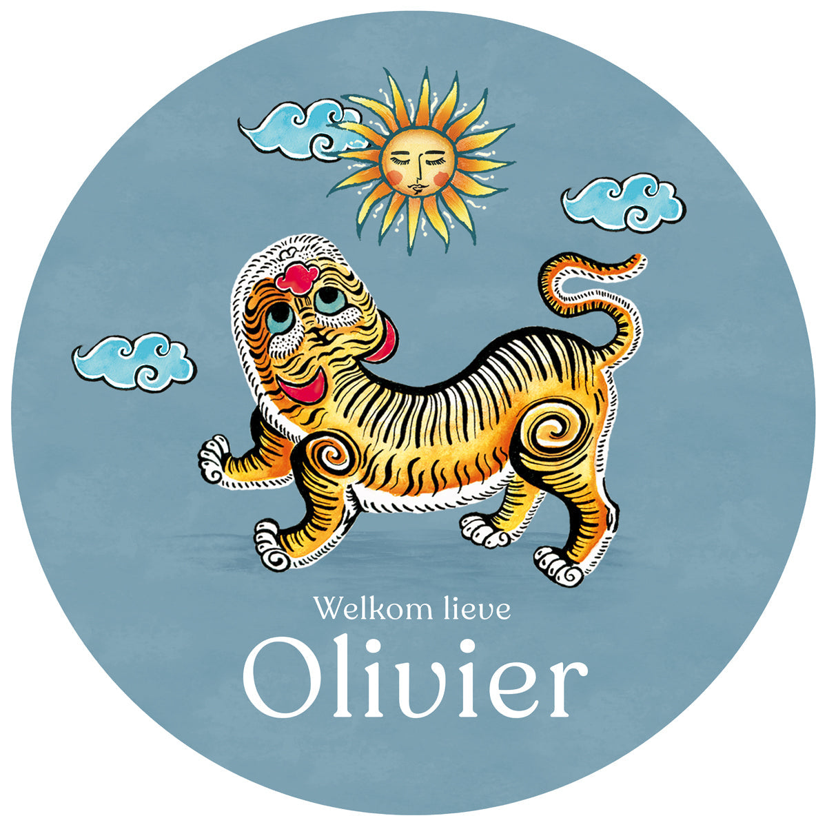 Raamsticker Tiger Blue - Story of July