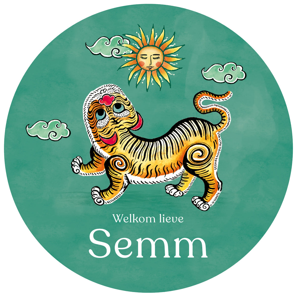 Raamsticker Tiger Green - Story of July