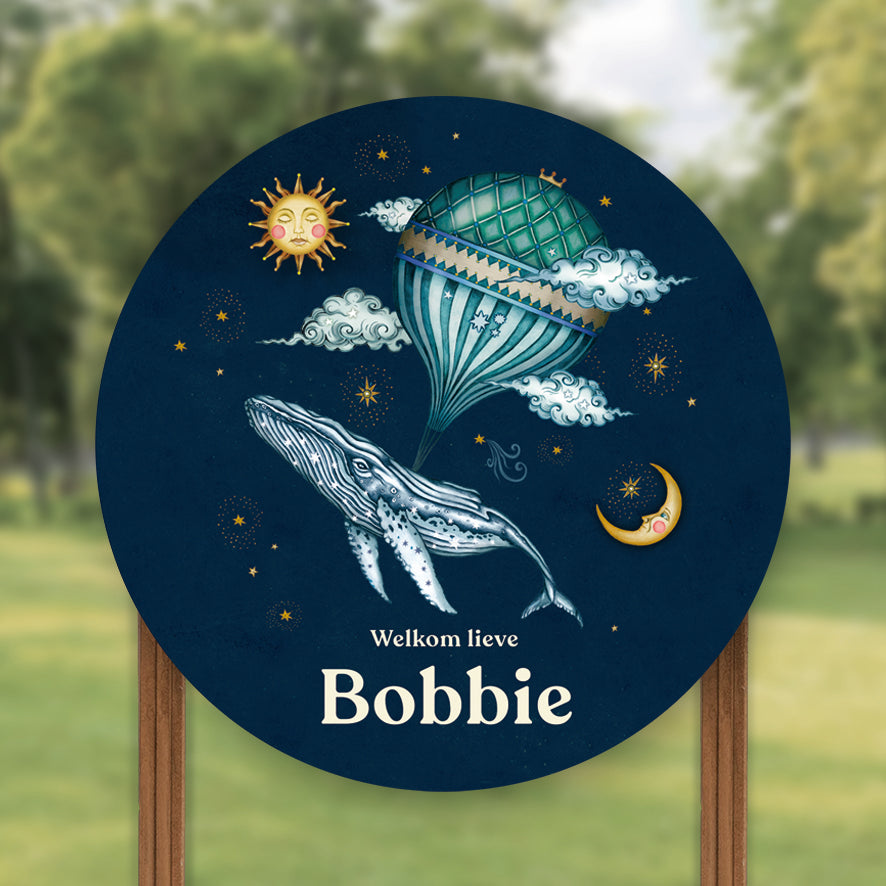 Tuinbord Whale Balloon - Story of July