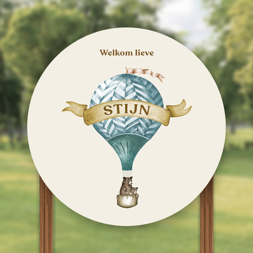 Tuinbord Bear Balloon Blue - Story of July