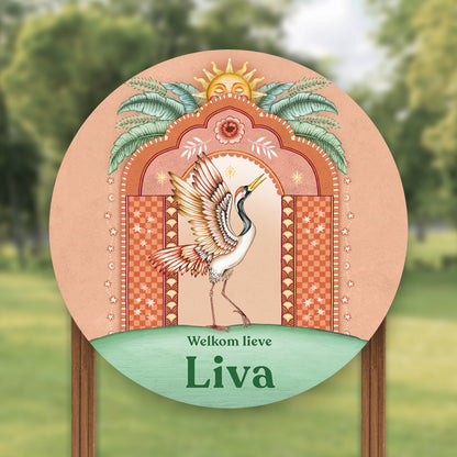 Tuinbord Crane Bird Terra - Story of July