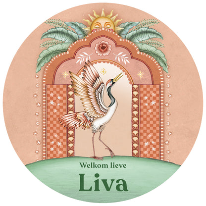 Raamsticker Crane Bird Terra - Story of July