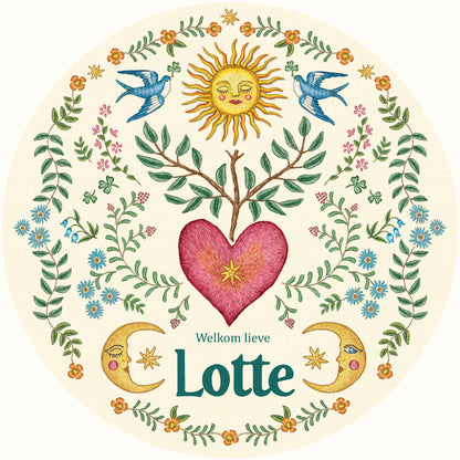 Tuinbord Embroider Heart - Story of July