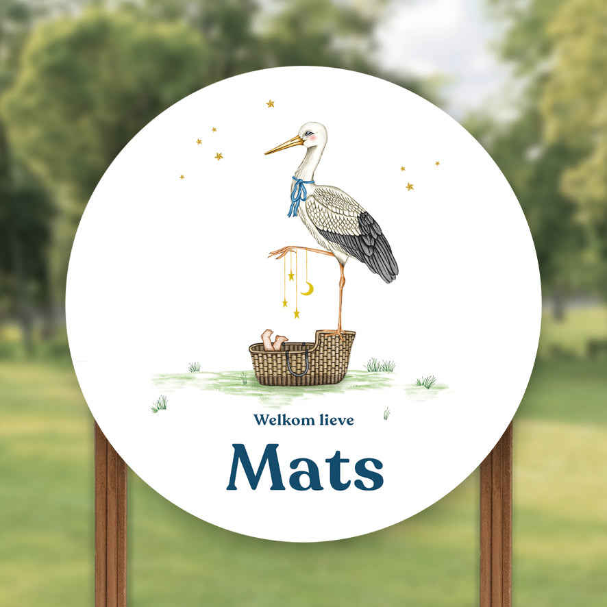 Tuinbord Stork Basket - Story of July