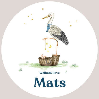 Raamsticker Stork Basket - Story of July