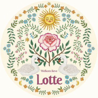 Raamsticker Swan Rose - Story of July