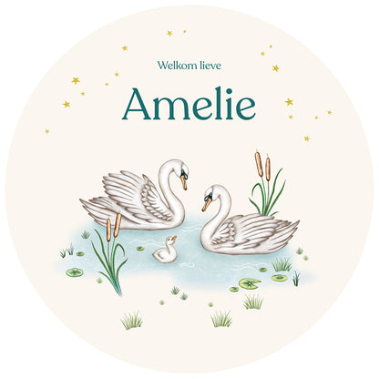 Tuinbord Swan Family - Story of July