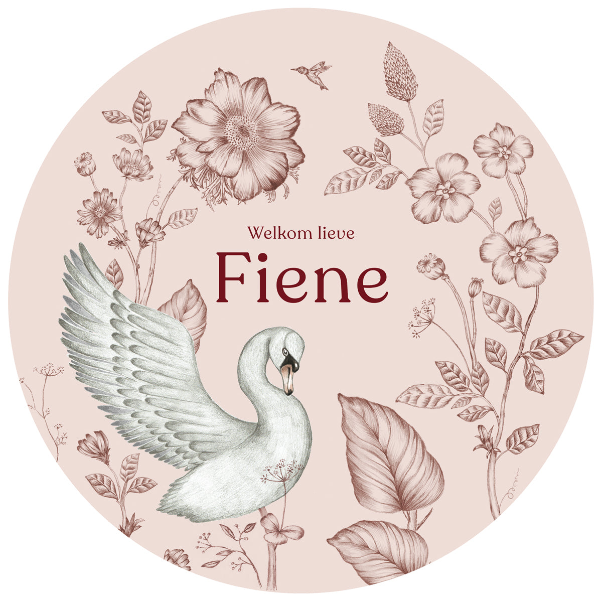 Tuinbord Swan Flowers Pink - Story of July