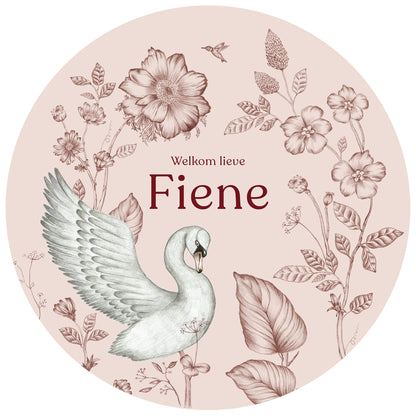 Tuinbord Swan Flowers Pink - Story of July