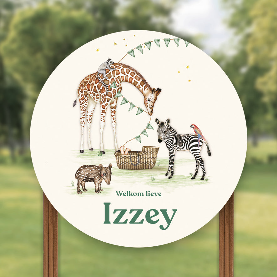 Tuinbord Welcome Baby - Story of July