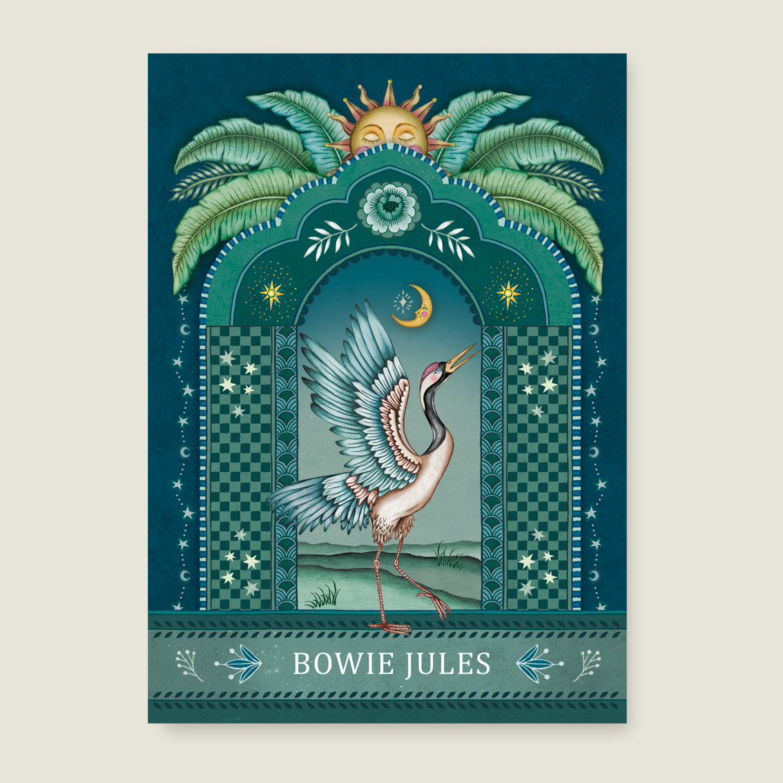 Sample Crane Bird Blue - Story of July