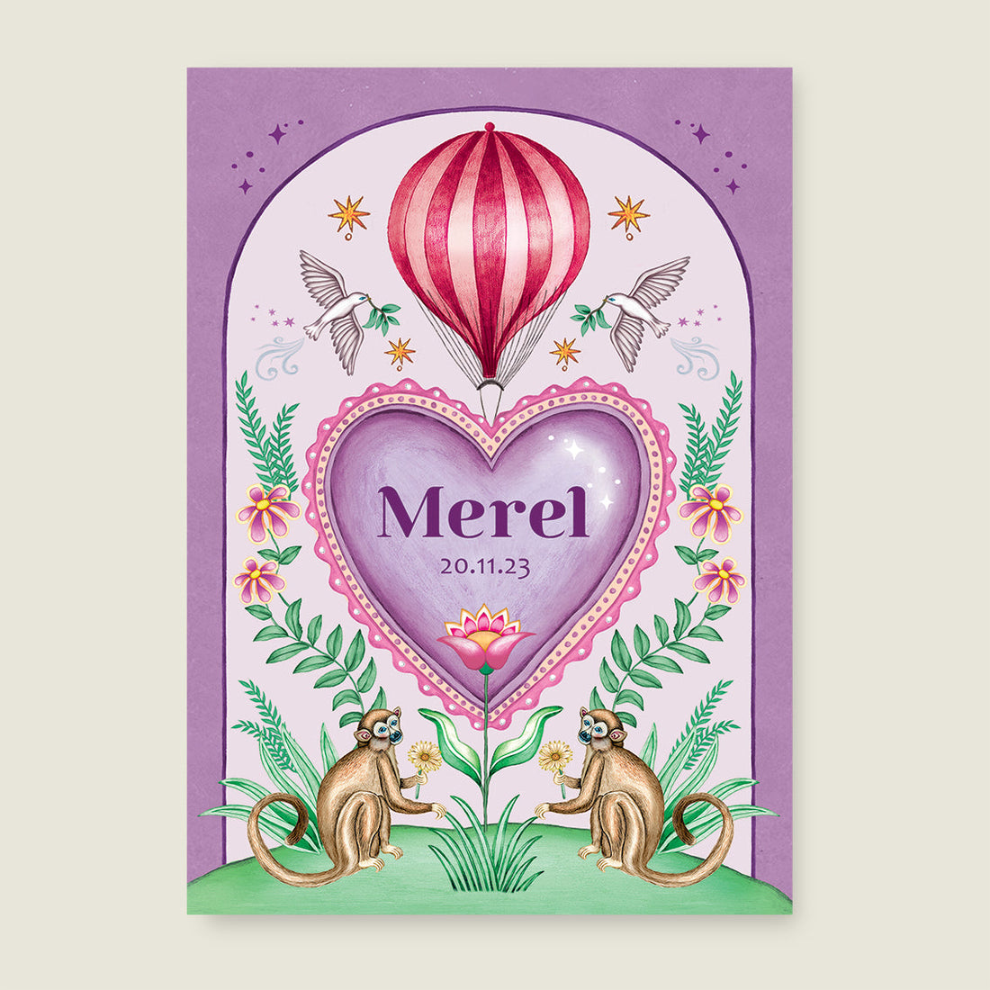 Sample Monkey Heart Paars - Story of July