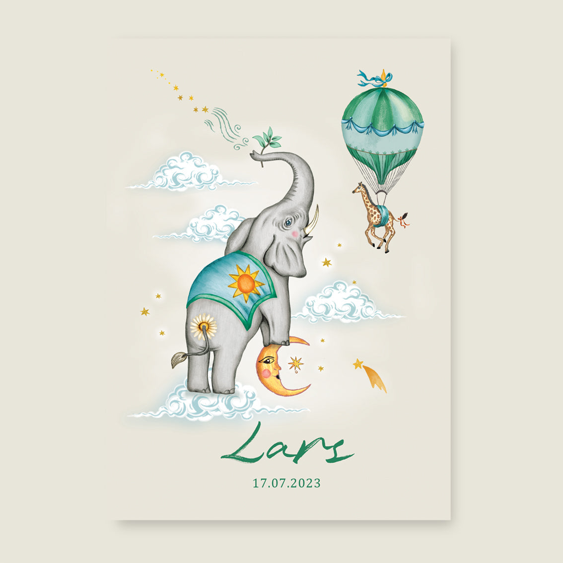 Print Olli green - Story of July