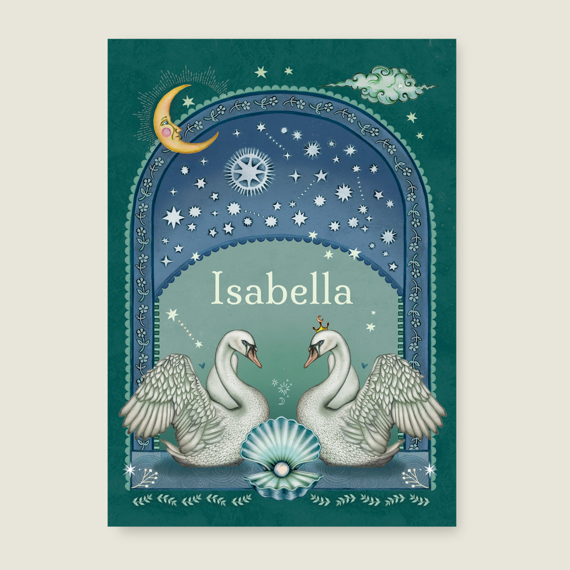 Print Swan Pearl Green - Story of July