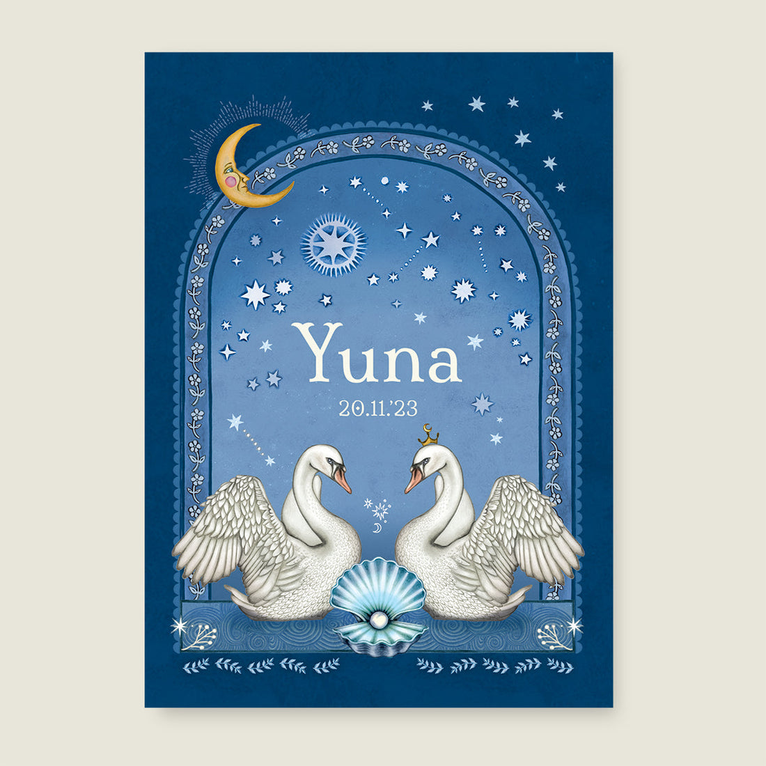 Print Swan pearl blue - Story of July