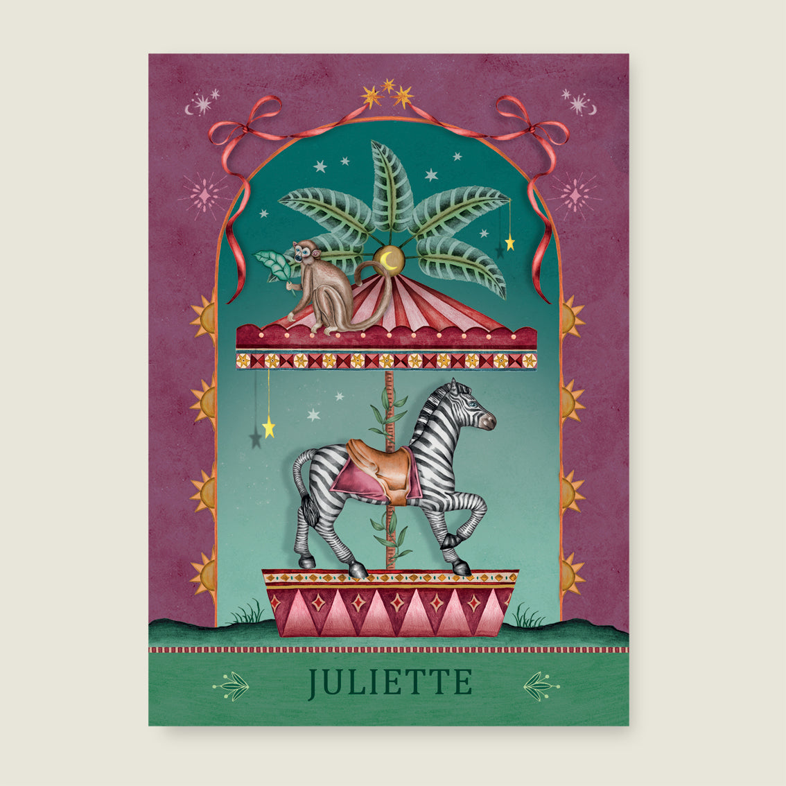 Print Zebra Carousel Red - Story of July