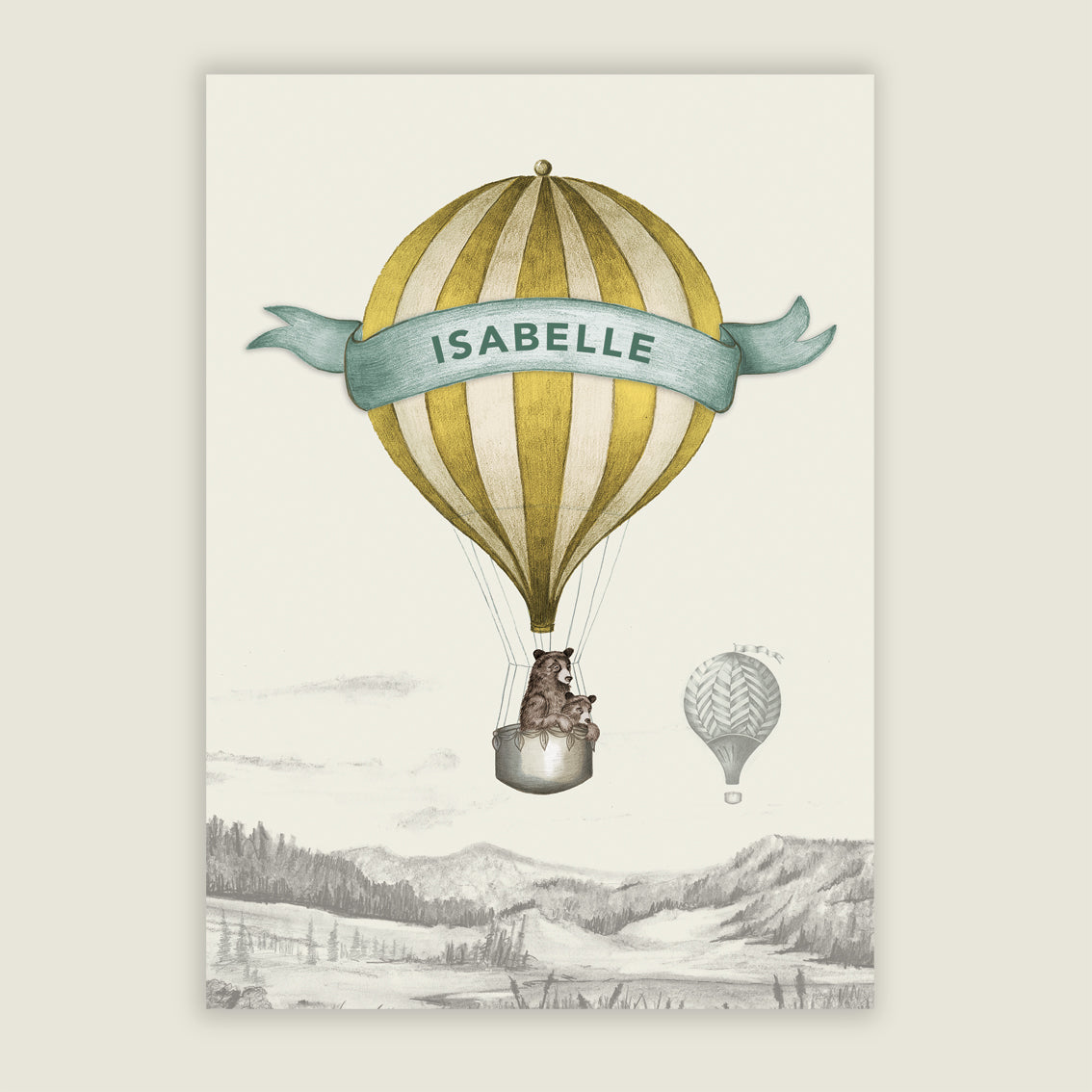 Print Bear Balloon Yellow - Story of July